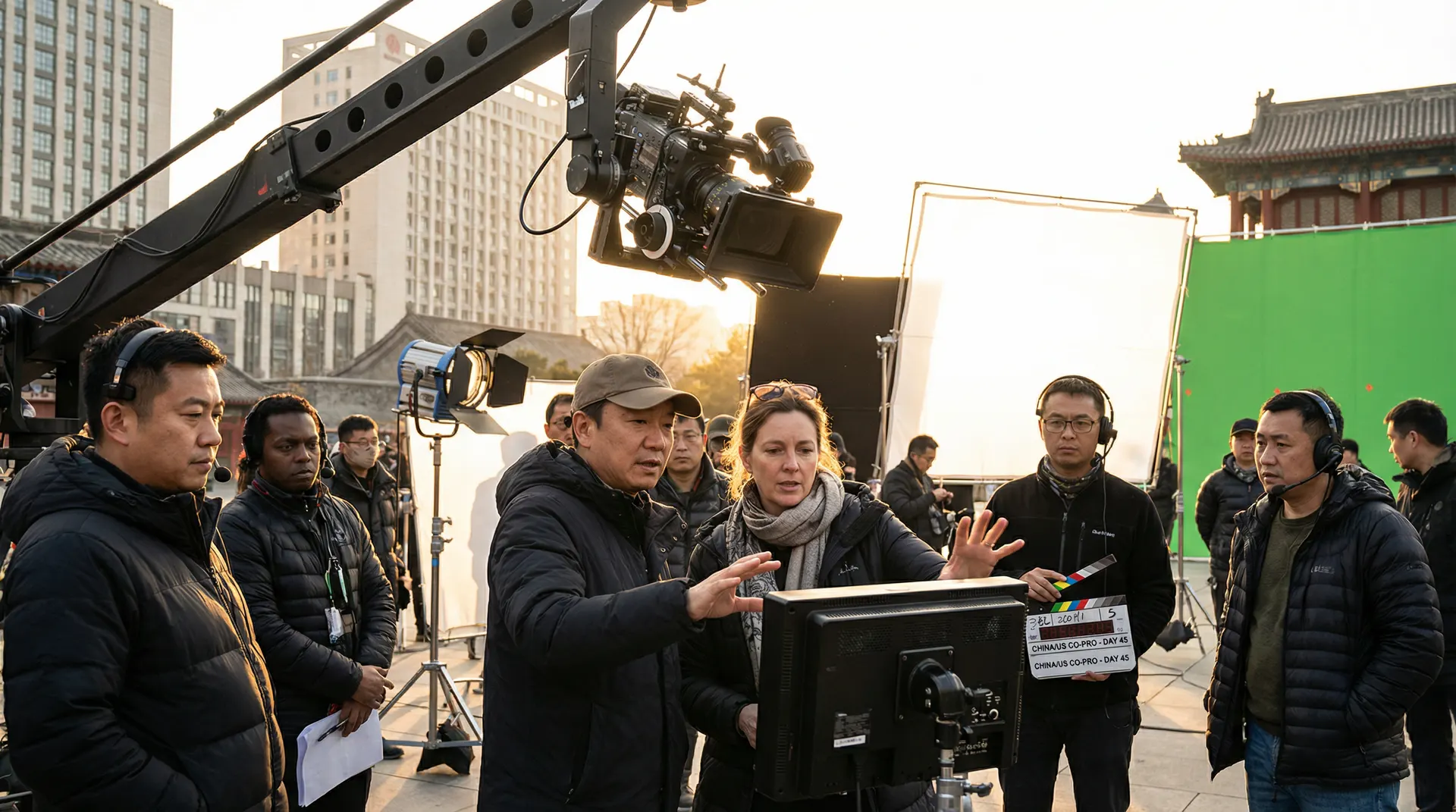 国产精品与国际影视团队合作拍摄现场